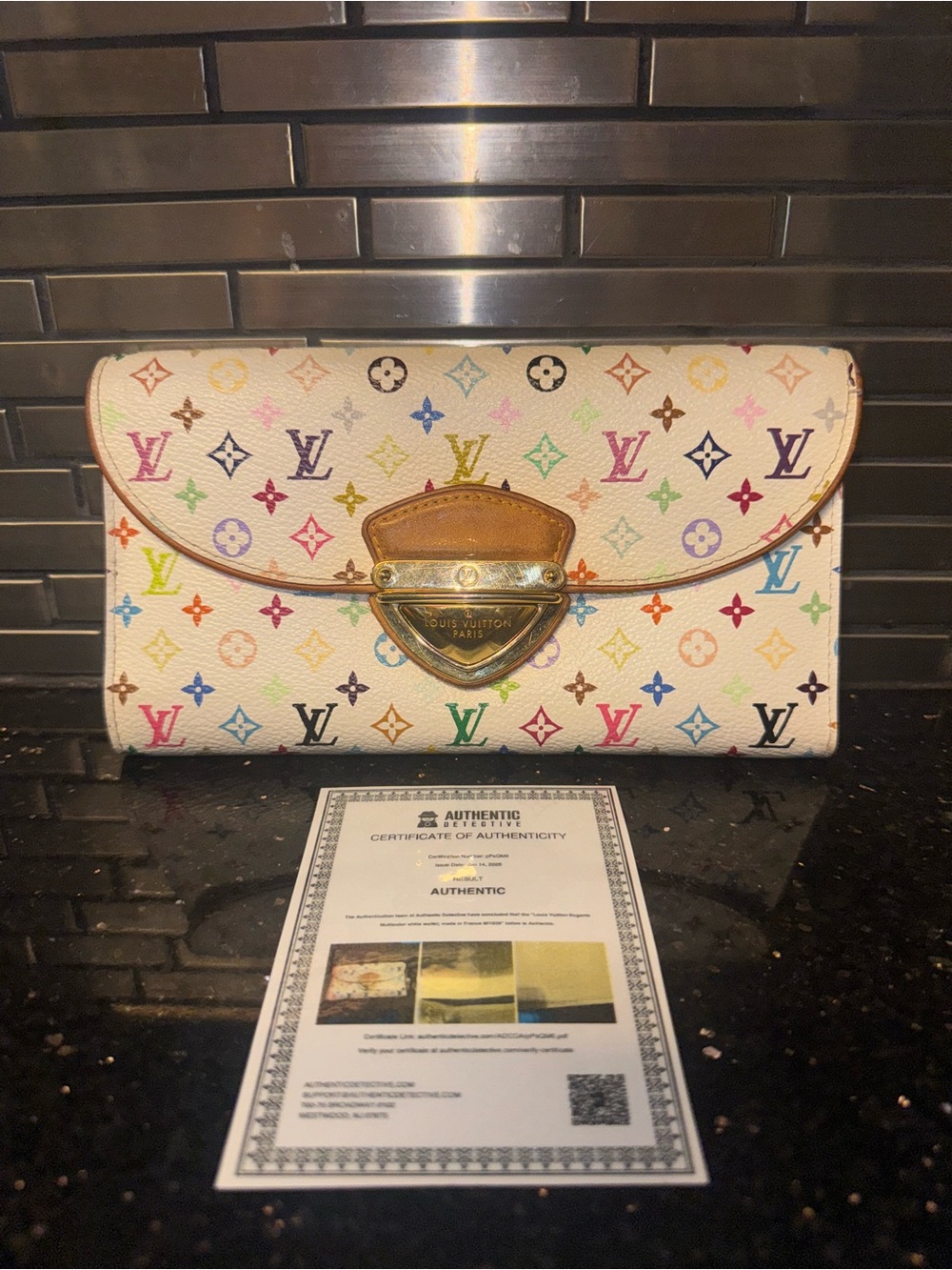 Louis Vuitton White Murakami Multicolor Monogram Long Wallet